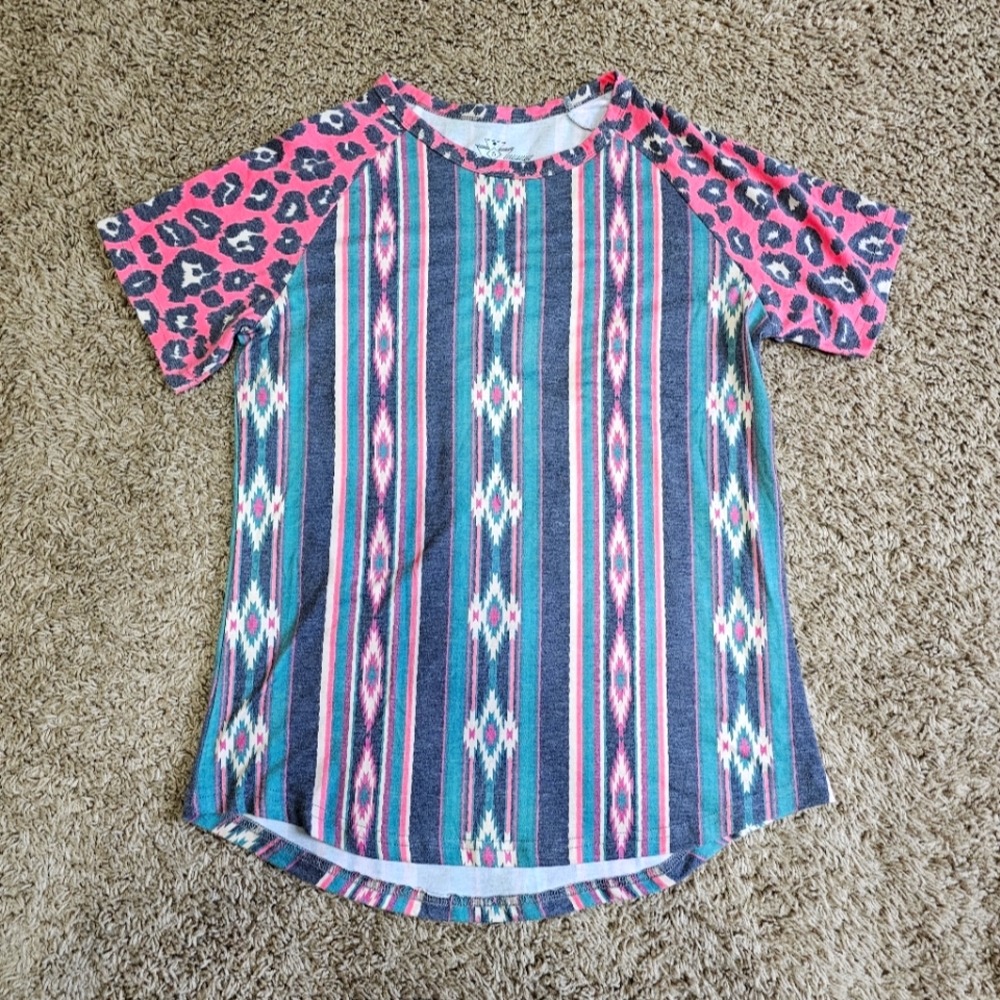 Crazy Train Aztec western leopard print tunic.
